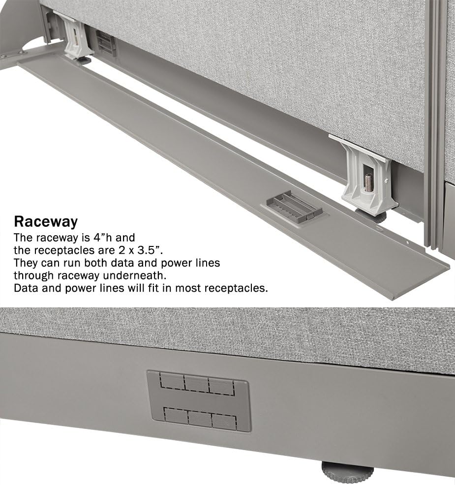 GOF Freestanding L Shaped Office Partition, Large Fabric Room Divider Panel, 36" D x 96" W x 60" H