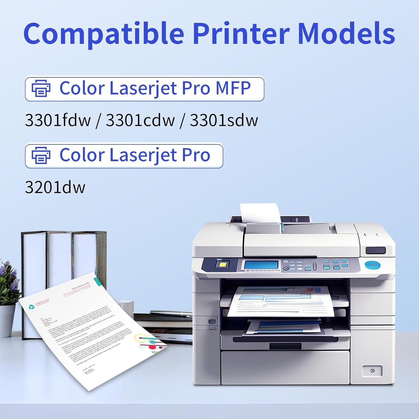 218X Toner Cartridges 4 Pack High Yield (with Chip) Compatible Replacement for HP 218X 218A for Color Laserjet Pro 3201dw MFP 3301fdw 3301cdw 3301sdw Printer Ink W2180X W2180A (BCMY, 4-Pack)