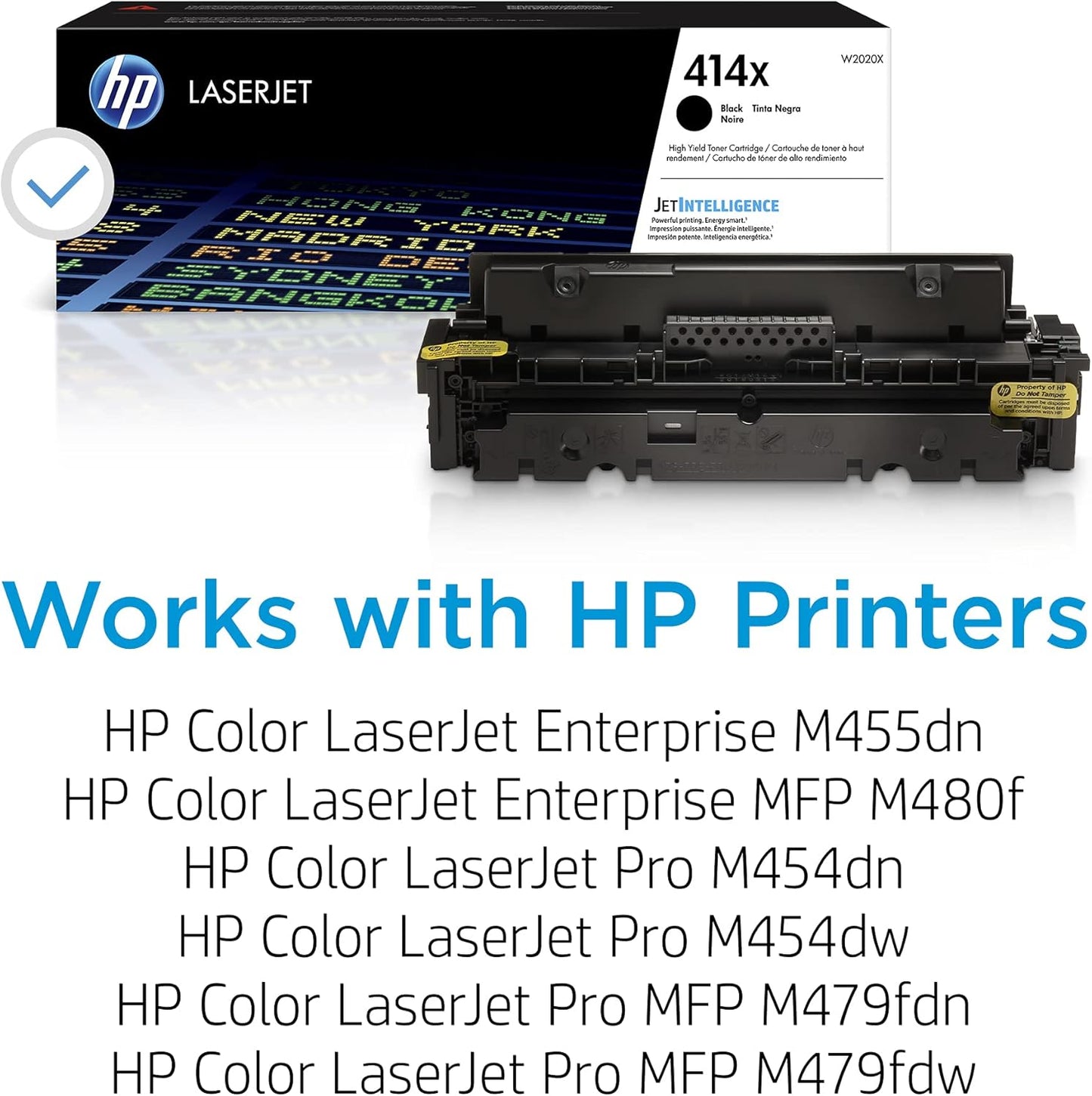 HP 414X Black High-yield Toner Cartridge | Works HP Color LaserJet Enterprise M455dn, MFP M480f; HP Color LaserJet Pro M454 Series, MFP M479 Series