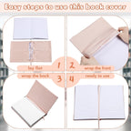 PerKoop 12 Pcs Jumbo Book Covers Stretchable Fabric School Book Protector Reusable Washable Cover Protector for Most Hardcover Textbooks(Pastel Colors,6 x 9 Inch)