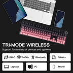 EPOMAKER X Aula F108 PRO Wireless Gaming Keyboard with Screen, 8000mAh Battery, 104 Hot-Swappable and Programmable Keys and Knob, RGB Backlight, for Mac/PC/Android (Pink Gradient)