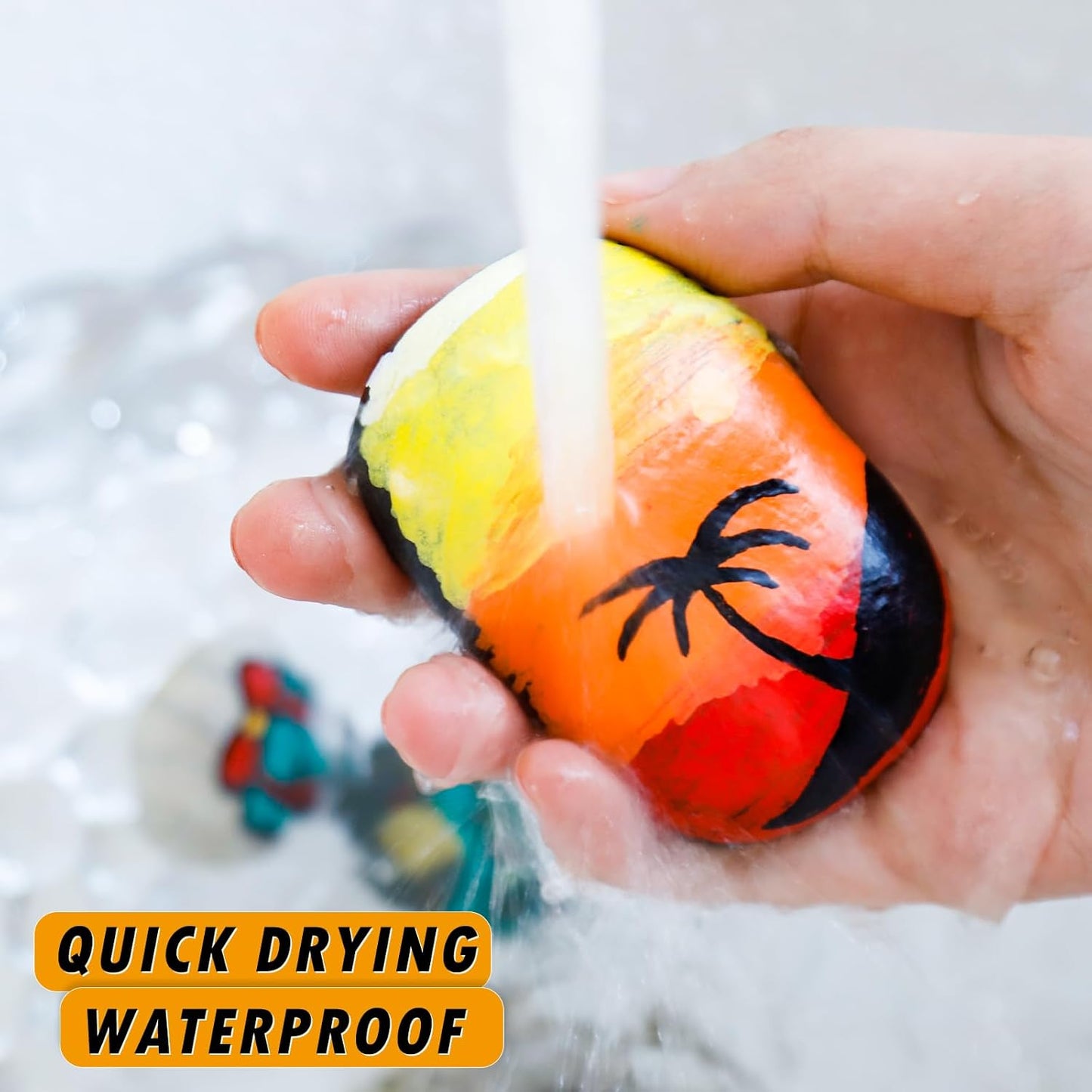 Gold Paint Markers, 2 Pack Oil-Based Waterproof Quick Dry Permanent Paint Pen Set for Rocks Painting, Wood, Fabric, Plastic, Canvas, Glass, Mugs, Metal, Tire, Stone, DIY Craft