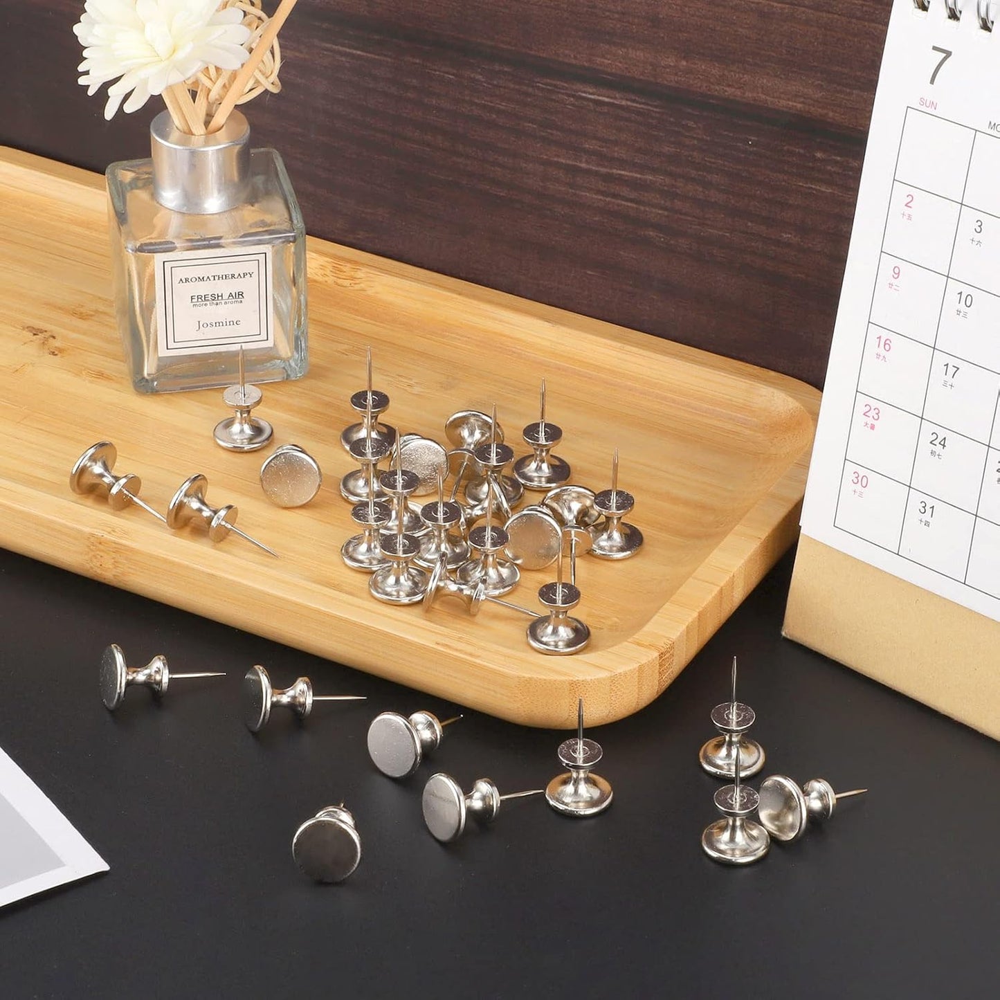 30 Count Jumbo Metal Push Pins 1.14 Inch, Giant Thumb Tacks for Wall hangings 20 Lbs Poster pins for Cork Board Bulletin Maps Office Home Classroom Decorative