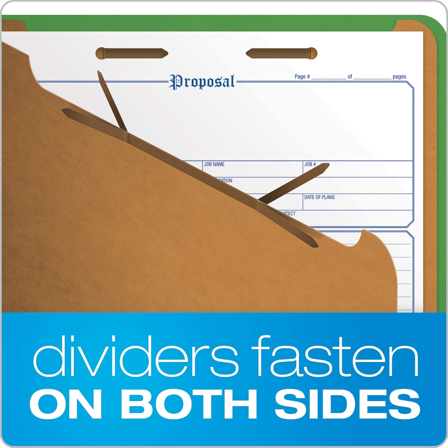 Pendaflex Classification Folders, Standard, 2 Dividers, Embedded Fasteners, 2/5 Cut Tab, Dark Green, Legal, 10/BX (29033) (Pack of 5)