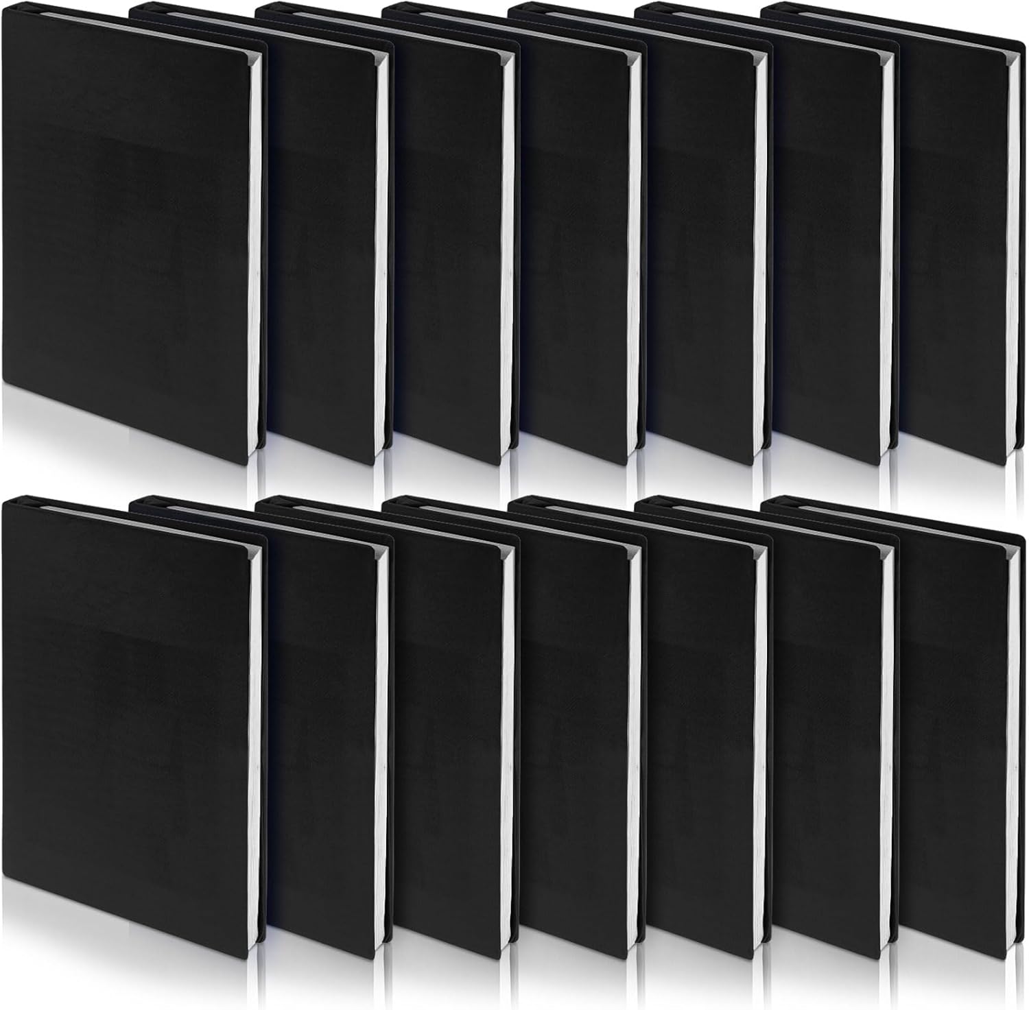 Sherr 14 Pack Stretchable Book Covers Reusable Jumbo Bookcloth 9" x 11" Durable Washable Back to School Book Cover Protector for Most Hardcover Books Textbooks(Black,Classic)