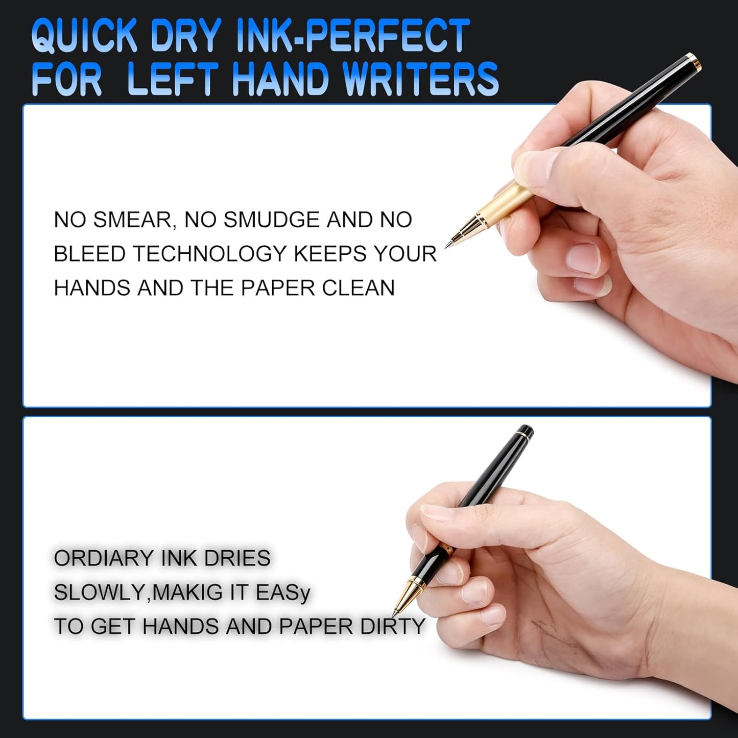 Good Rollerball Point Pens for Wiring-Fancy Roller Ball Pens with 24K Gold Trim, Nice Executive Pen Gifts for Men Women Boss Office, Luxury Smooth Writng Pens Journaling Note Taking Signature