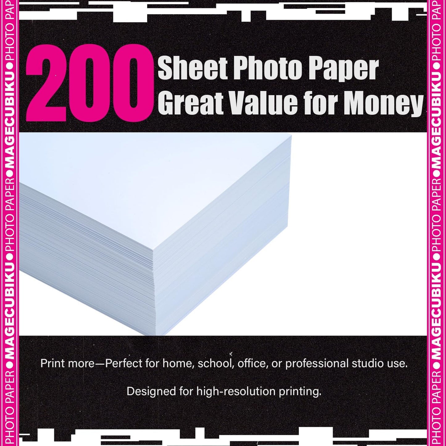 Glossy Photo Paper 4x6 Inches,200 Sheets 70 lb/258 gsm Premium Heavyweight Photographic Paper for Inkjet Printer Instant Dry Professional Postcard Picture Use Dye Ink