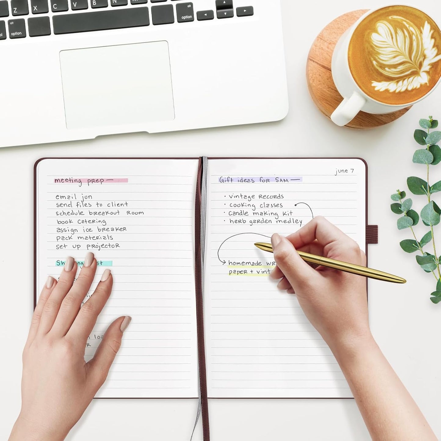 &And Per Se Lined Journal Notebook (5 Packs), 160 Pages, A5 5.7 x 8 inches College Ruled Thick Paper Notebook Journals for Writing, Hardcover Notebooks for Women Men Office School (Dark Red)