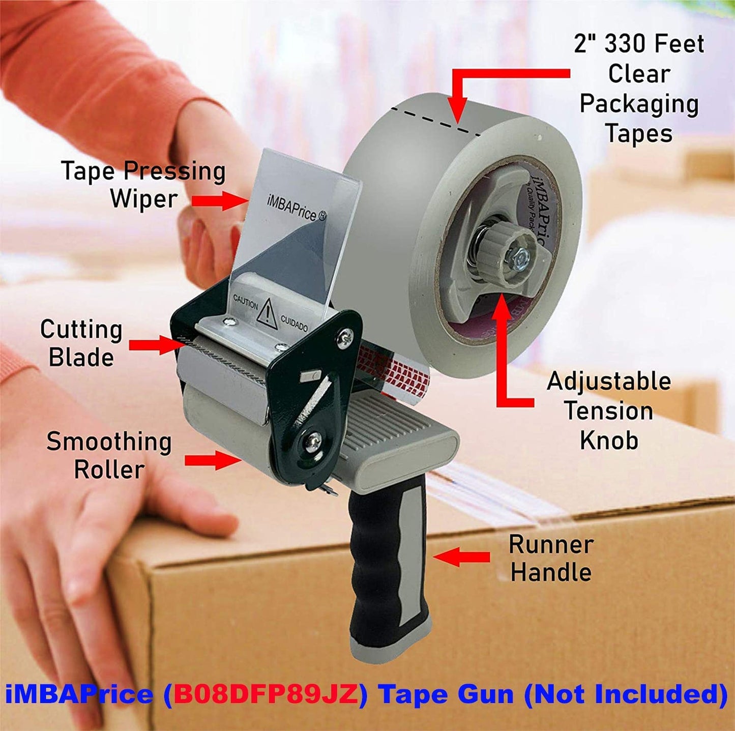 iMBAPrice Sealing Tape - 1 Box of Premium (36 Roll of 110 Yards) 36x330 Feet Long 2" Wide Ultra Clear Shipping Packaging Tape