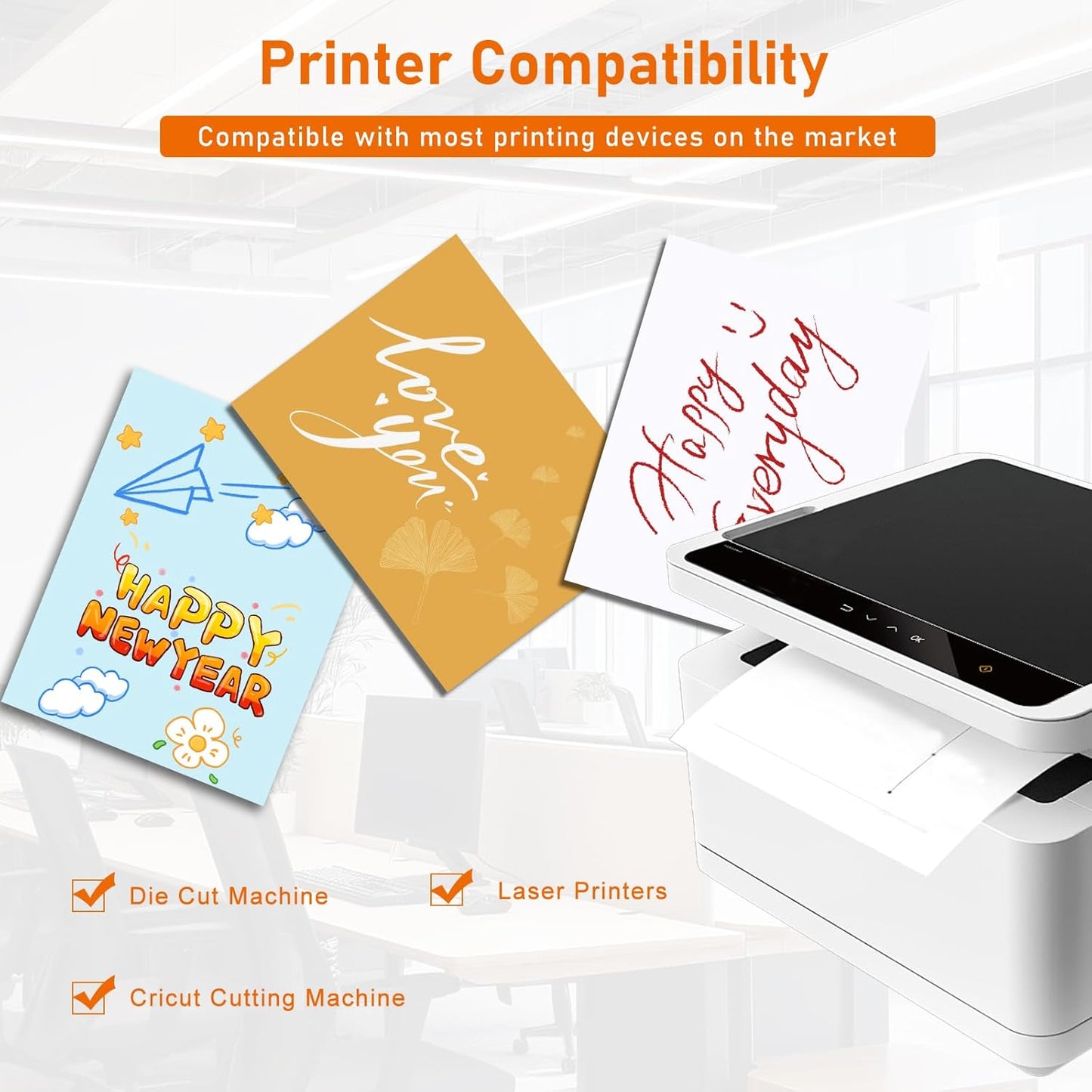 100 Sheets Shimmer White Cardstock 8.5 x 11 Printer Paper, 92lb Heavyweight Certificate Paper Card Stock for DIY Making Cards, Wedding invitations, School Crafting, Business Cards, Menus