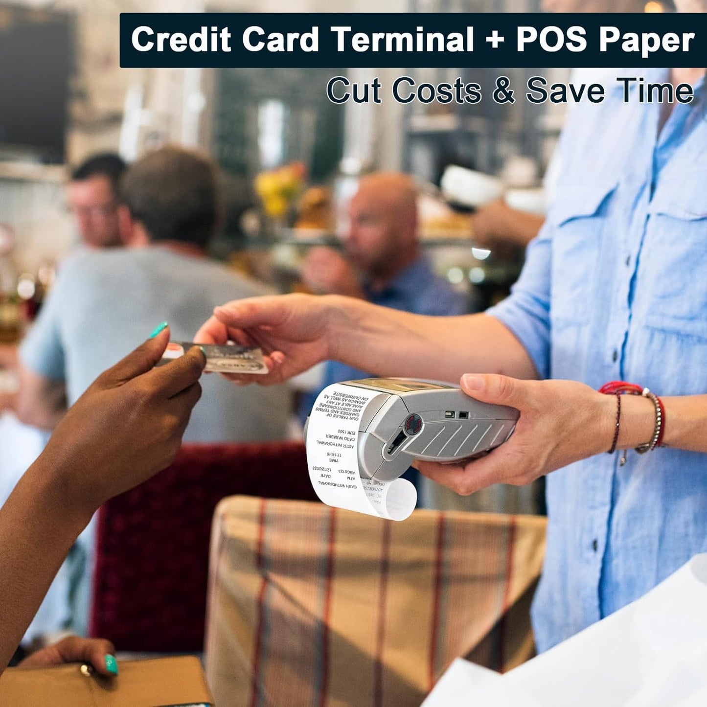 (200 Rolls) 2 1/4 x 50 Thermal Paper Rolls- Credit Card Receipt Paper - BPA-Free, Compatible with Clover Flex, Square Terminal and More