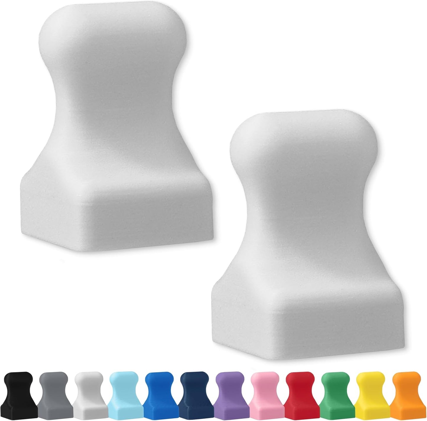 Glassboard Studio MiniPawn Magnet - Strong Neodymium Rare Earth Magnets for Fridge, Whiteboard, Locker & Magnetic Glassboards - Ideal for Crafting & Office Use - Strong Fridge Magnets (Snow White, 2)