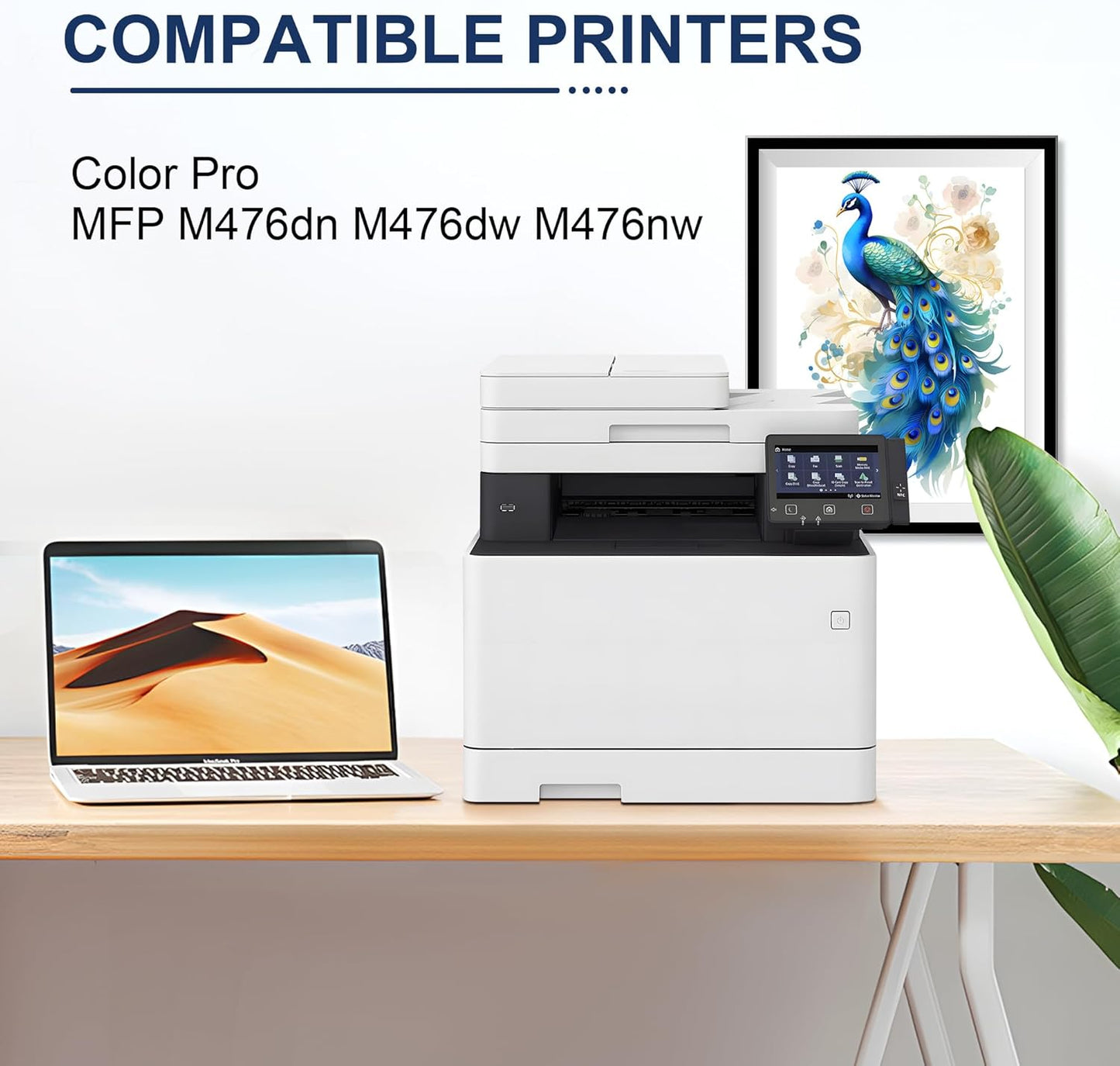 312A Remanufactured Toner Cartridges 4 Pack (with Chip) Replacement for 312A Toner Cartridge Color Laser Pro MFP M476 Series M476dn M476dw M476nw Printer (Black, Cyan, Magenta, Yellow)