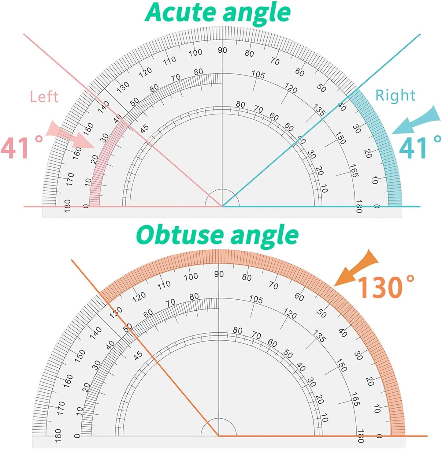 Geometry Set Maths Compasses for Grade Students Back to School Supplies with Compasses Protractor in Carry Case, Pink