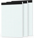 Grid Paper Pads 8.5 x 11, 3 Pack, 4x4 Blue Quad Graph Paper Pads 8.5 x 11, White Quadrille Pad, Easy Tears Off, Cardboard Backing, Grid Notebook 8-1/2" x 11", 70 GSM Graft Paper, 30 Sheets/Pad