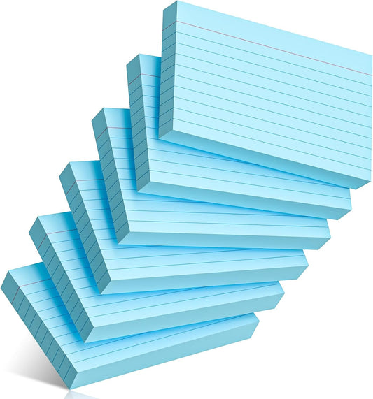 300 Count Index Cards 3 x 5 Inch Ruled Blue Index Cards, Flash Cards College Ruled for School, College, Office and Home Organization, Durable Study To Do List Note Cards with Ruled Lines