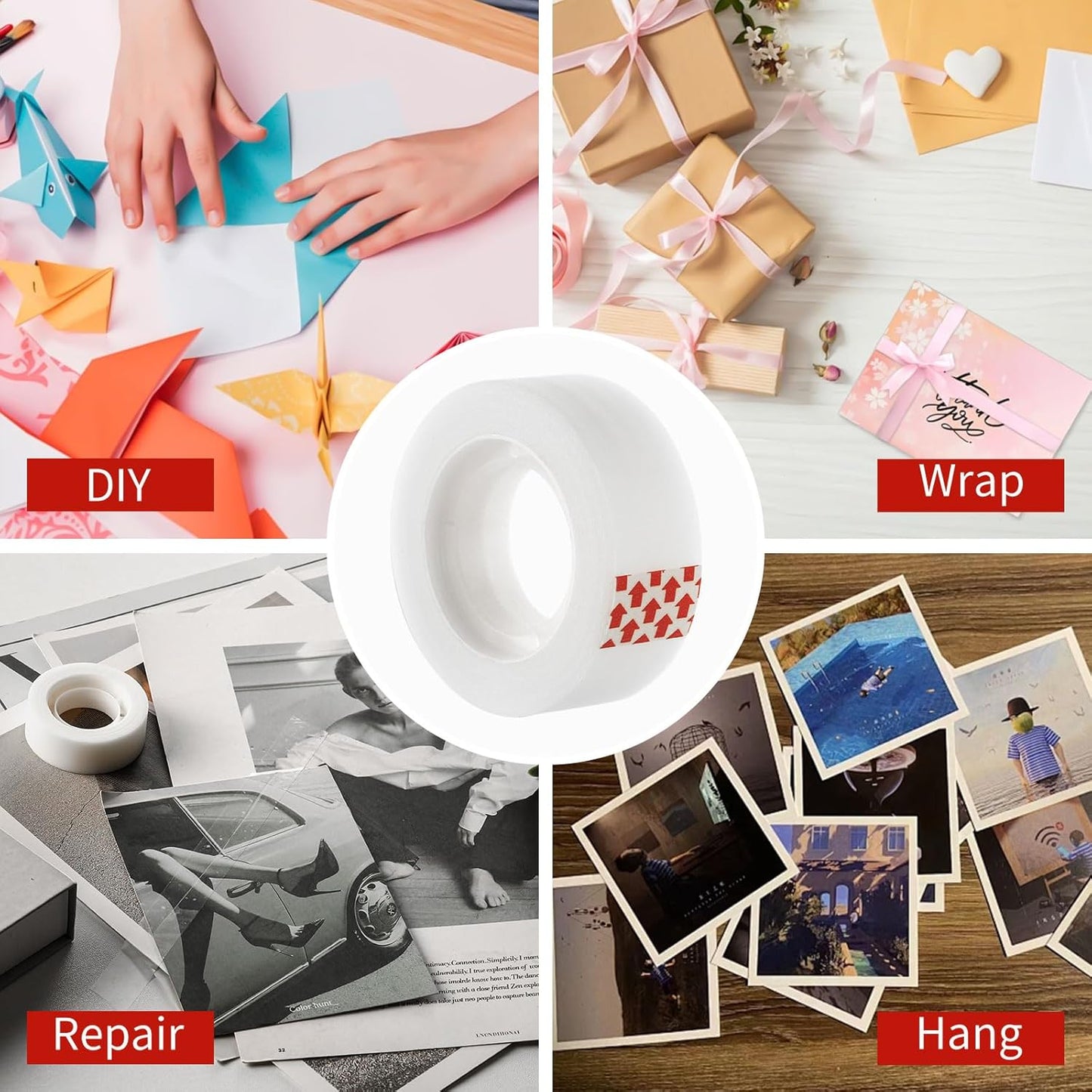 24 Rolls Invisible Tape Refills for Dispenser, Bulk Matte Finish Translucent Tape, 3/4 x 800 Inches, Engineered for Office School Home Repairing Correction and Labeling