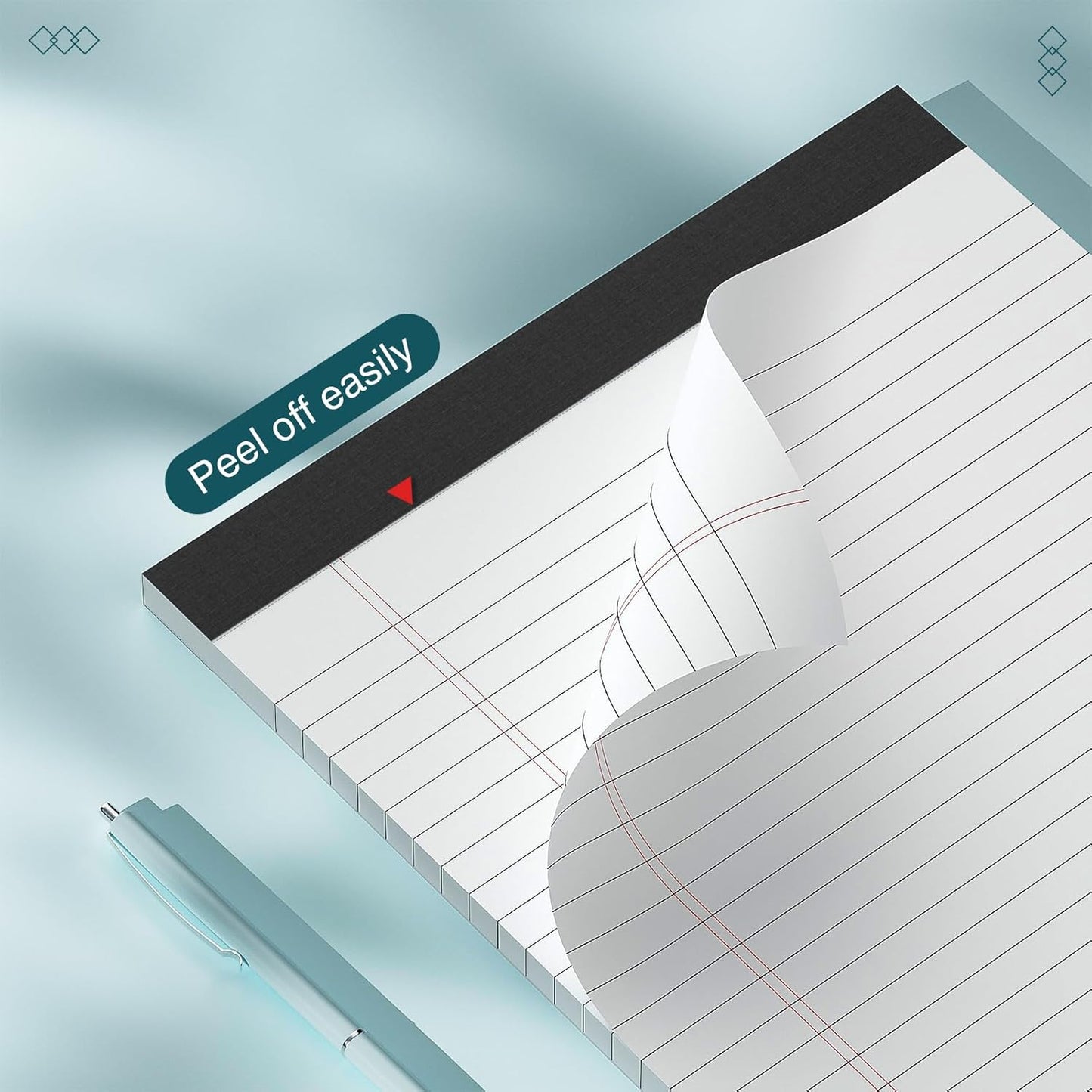 3 Pack Legal Pads 8.5 x 11 inch Notepad, 30 Sheets per Note Pads Wide Ruled Legal Pads, Pads of Paper Writing Pad - Ideal for Office, School or Home Use