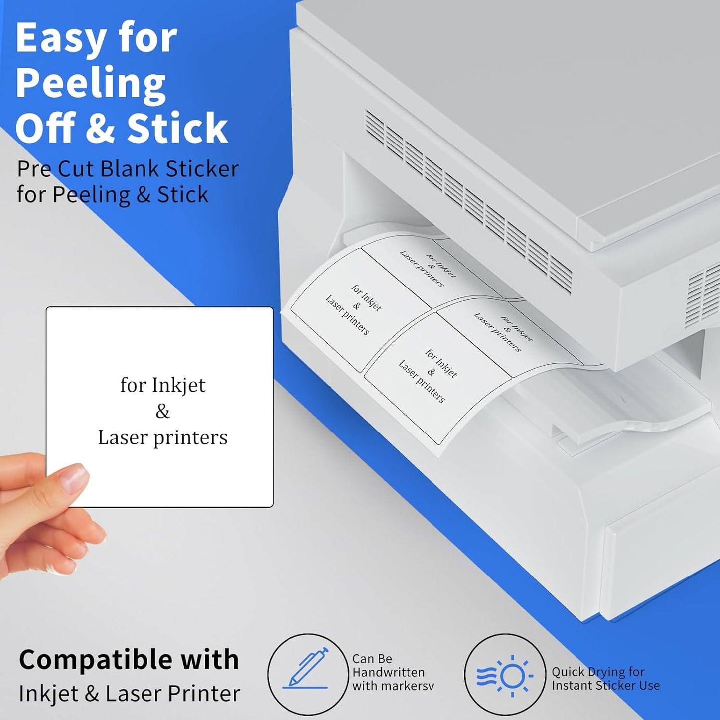 1" x2-5/8 Shipping Address Labels, Blank Mailing Labels, 30-UP White Self-Adhesive Name Tag Stickers for Inkjet and Laser Printer [200 Sheet 6000 Labels]