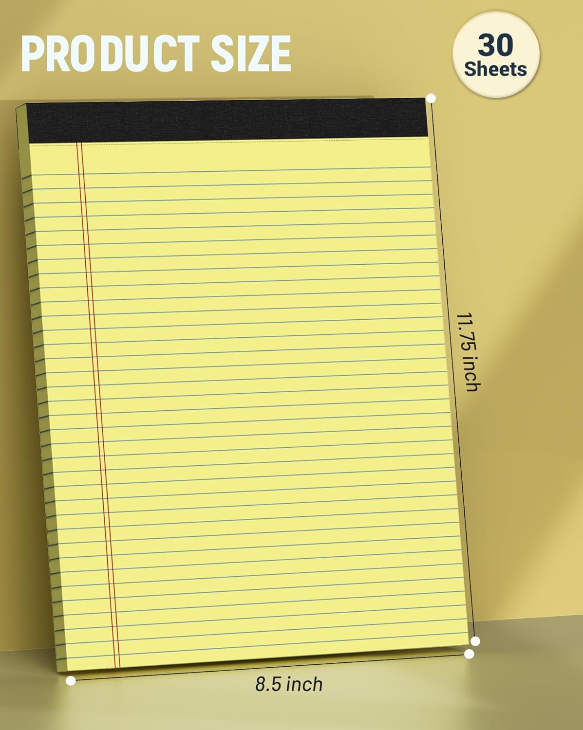 24 Pack Legal Pads 8.5 x 11 College Ruled Writing Pads, 720 Sheets Legal Note Pads 8.5 x 11 Narrow Ruled Lined Paper Pads, Perforated Notepads Notebook Yellow Paper Tablets 30 Sheets Per Notepad