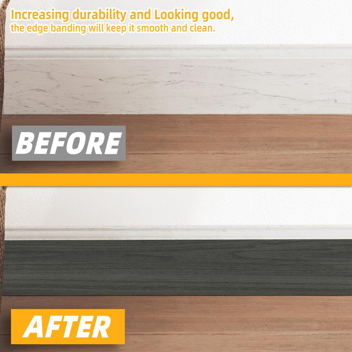 GSCIT Club Dark Walnut Wallpaper, 15.7 inch X 15ft Self Adhesive Wood Grain Repair Tape Patch for Tables, Chairs, Baseboards, Doors, Windows, Floors, Handicraft DIY.