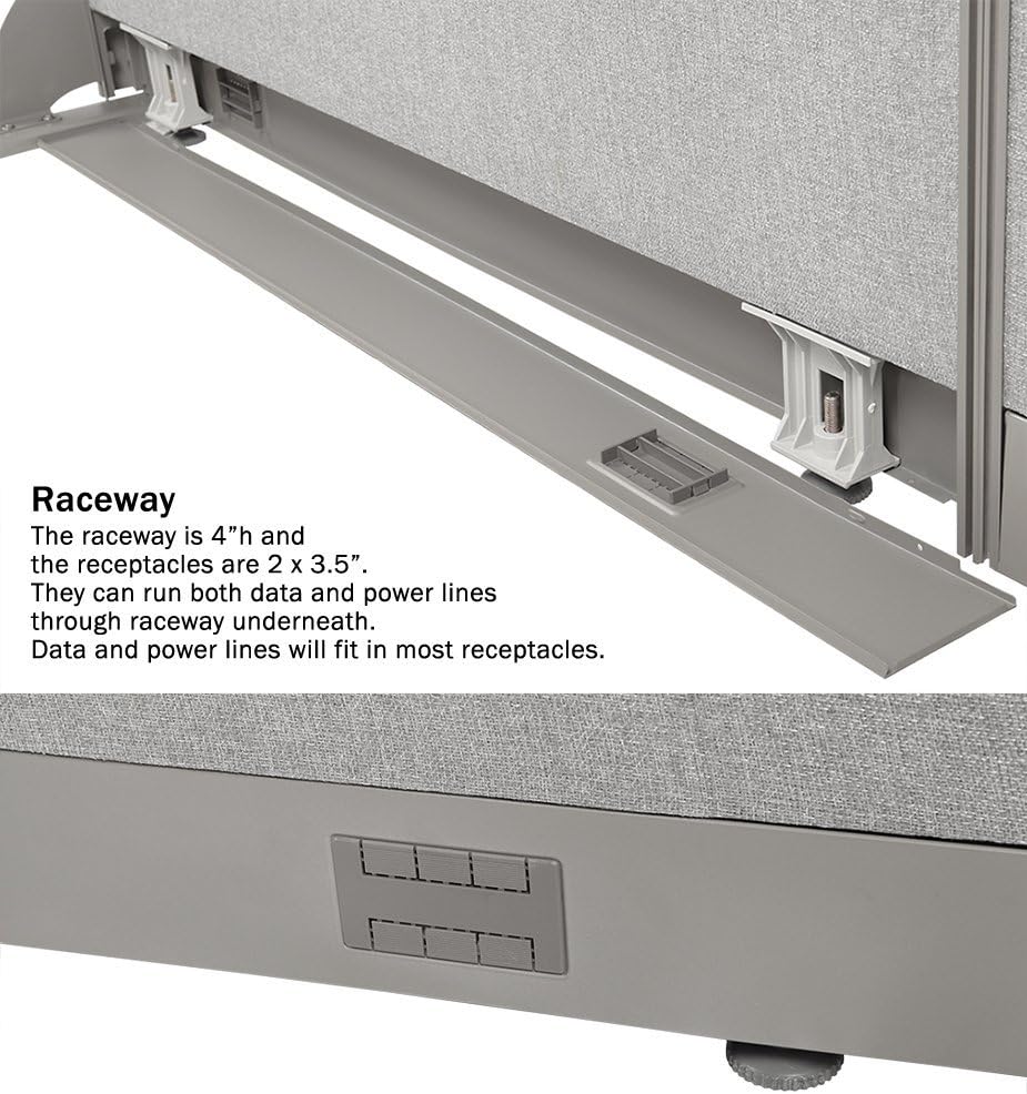 GOF Freestanding L Shaped Office Partition, Large Fabric Room Divider Panel, 30" D x 60" W x 72" H