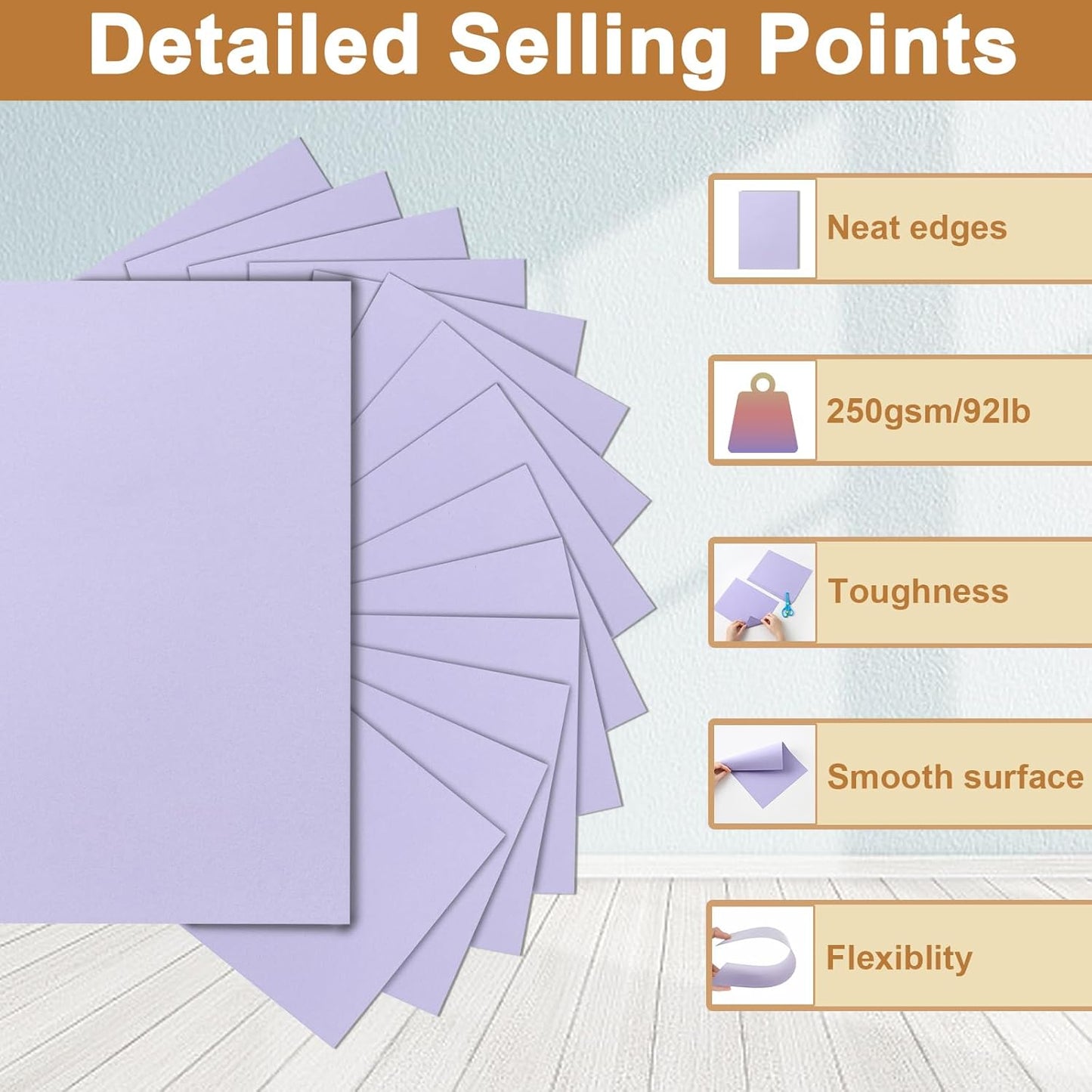 120 Sheets Purple Cardstock 8.5 x 11 Certificate Paper, 92lb Heavyweight Card stock Printer Paper for DIY Card Making, Greeting Cards, Wedding Invitations, Graduations
