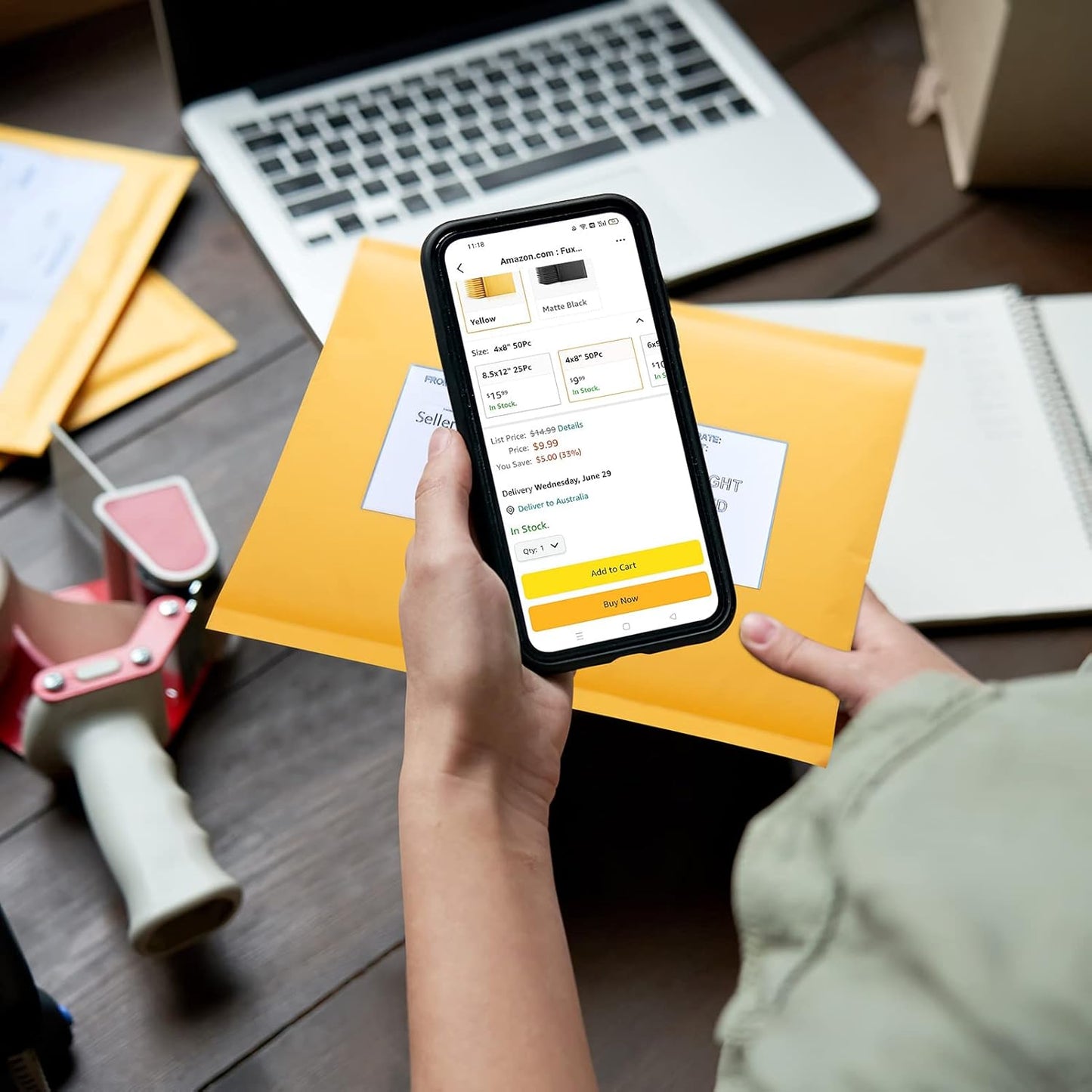 Fuxury Kraft Bubble Mailer 6x10 Inch 50 Pack，Strong Adhesion Padded Envelopes,Self Seal Bubble Envelopes, Waterproof Cushioned Bubble Mailers Packaging for Small Business，Bulk #0 Mailers Yellow