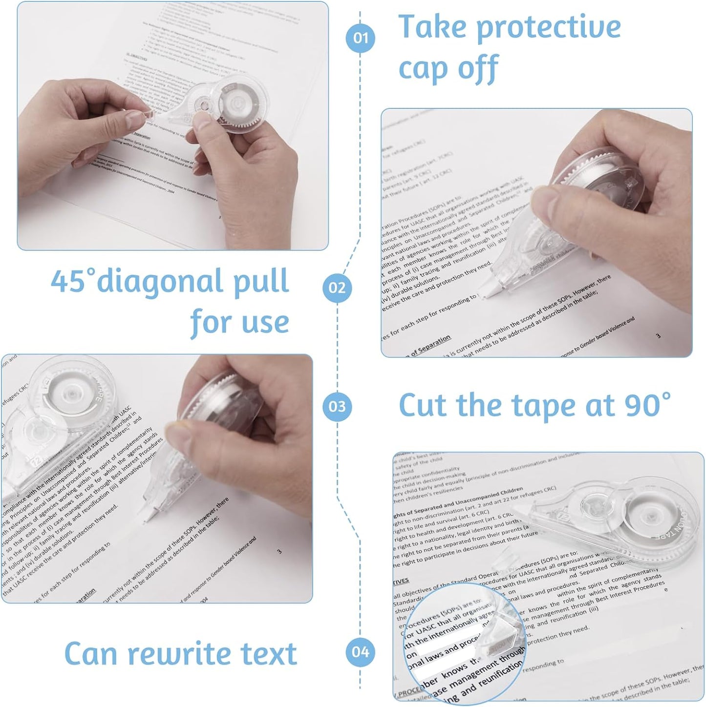 30 Pcs 39.4 Ft Correction Tape, Tear-Resistant Tape Bulk for School, Office, Note Taking, Journal (Tape Width 0.2 in, Clear)