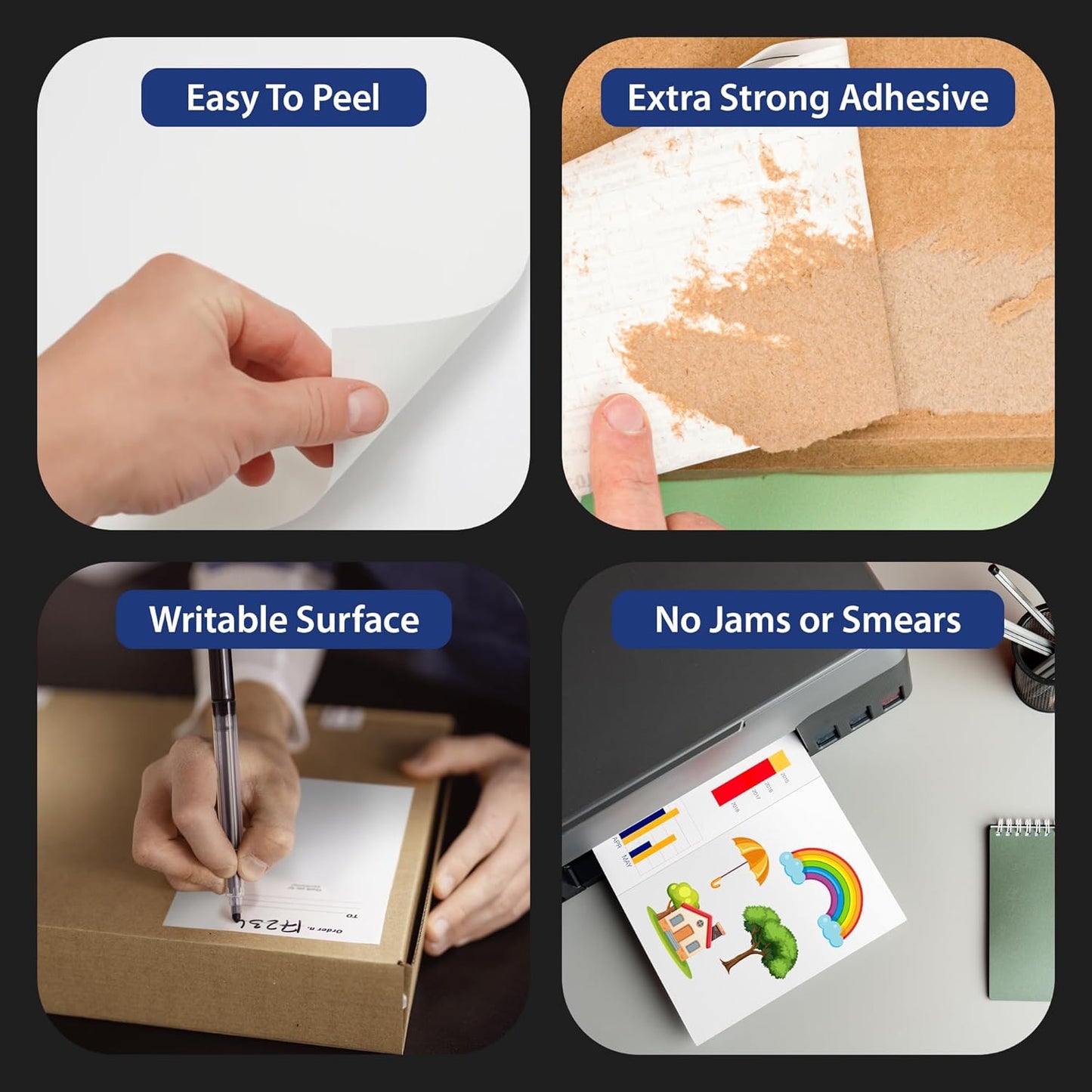 200 Sheet (400 Labels) | 8.5" x 11" Half Sheet Self Adhesive Shipping Labels for Laser & Inkjet Printers | Ecommerce, Address, Mailing, Labeling, Packaging