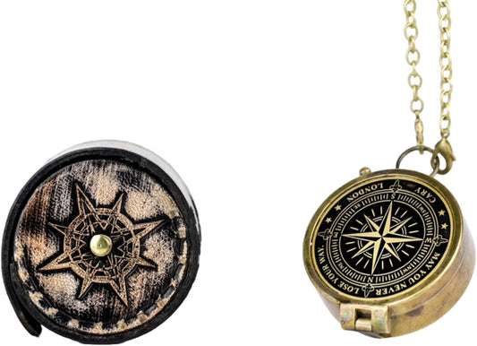 Handmade Antique Vintage Brass Compass | Exquisite Nautical Compass | Home Decor | Pocket Compass Gift for Every Occasion | Super7One