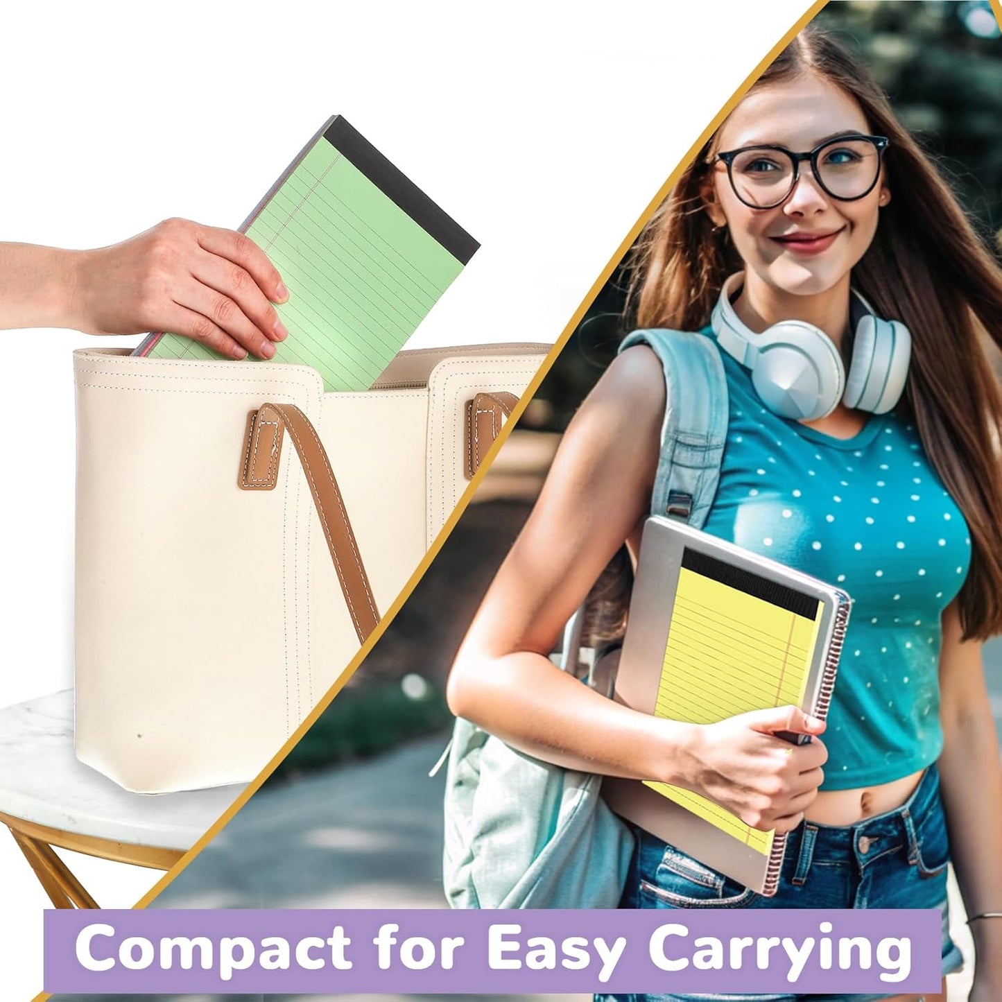 12 Packs Legal Pads 5x8, Totally 360 Sheets Colored Legal Pads 5x8 College Ruled Writing Pads Small Note Pads 30 Sheets/Pad Tablets Lined Notepad for School, Office, To-Do Lists