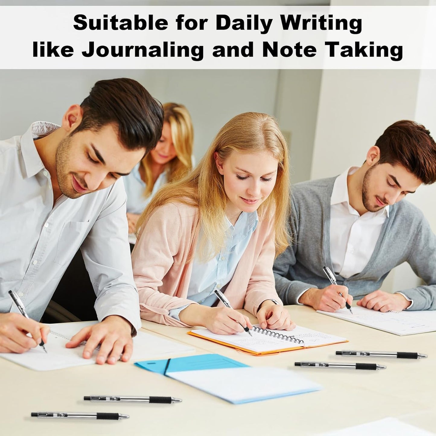 200 Pack Black Gel Ink Pens Bulk, 1.0mm Retractable Click Point Ballpoint Pens Smooth Writing with Comfortable Grip for Back to School Office Classroom Business Home Work Supplies