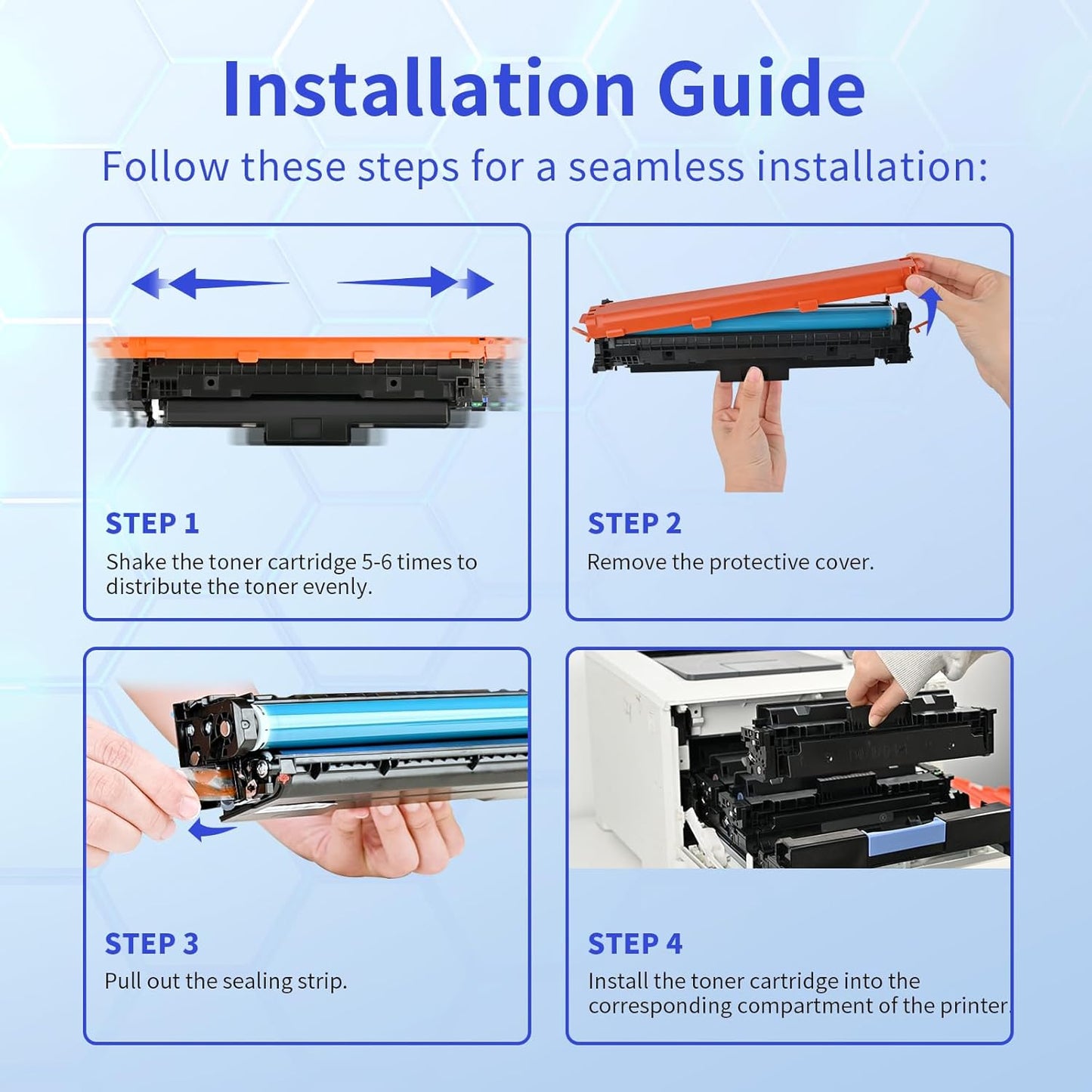 210A Toner Cartridges 4 Pack (with Chip) Compatible Replacement for HP 210A 210X for Color Laserjet Pro MFP 4301fdw 4301fdn Pro 4201dw 4201dn Series Printer Ink W2100A W2100X High Yield (BCMY, 4-Pack)