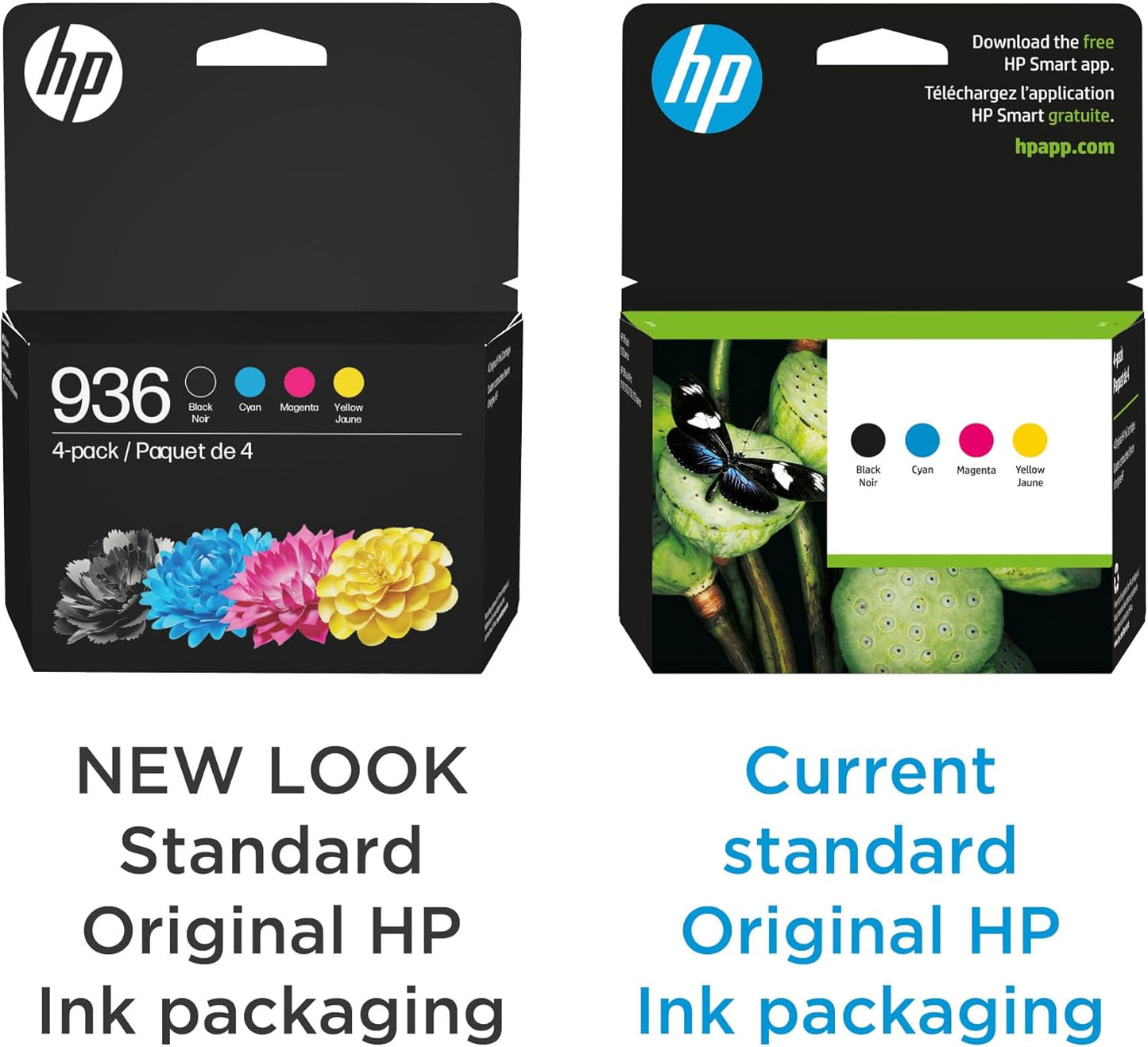 HP 936 Black, Cyan, Magenta, Yellow Ink Cartridges Printers (4-Pack) | Works with OfficeJet 9120, OfficeJet Pro 9110, 9120, 9130, Wide Format 9730 | Eligible for Instant Ink | 6C3Z5LN