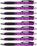 Personalized Stylus Pens with Your Custom Logo or Text-250 Pack Bulk-for Businesses, Parties, and Events, 2 in 1 Capacitive Stylus & Ballpoint Pen Compatible with Most Touchscreen Devices, Purple