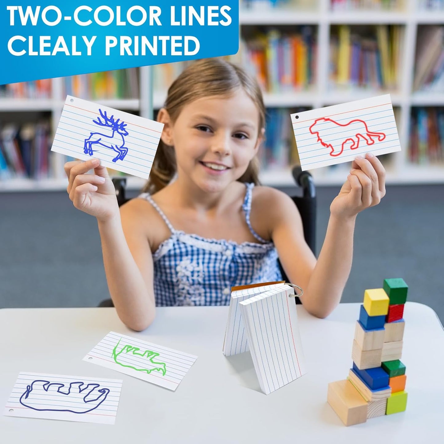 2000 PCS Index Cards 3x5 Inches White Flash Cards with Ring Lined Flashcards Ruled Index Cards Notecards Study Cards Note Cards for Studying Learning School College, White