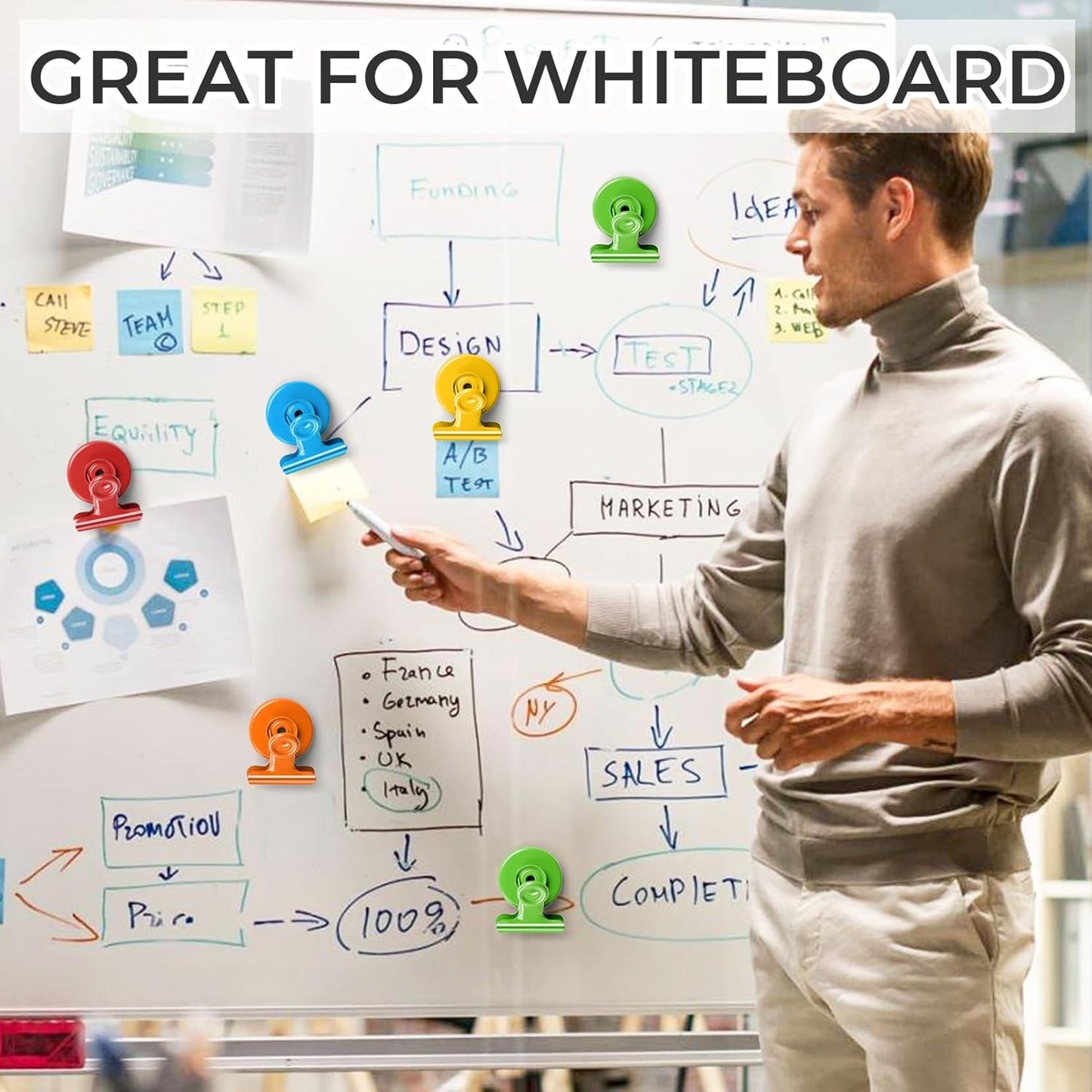 20 Pack Fridge Magnet, Multicolor Magnetic Clips Whiteboard Magnets, Magnet Clips Heavy Duty Refrigerator Magnets for Photo Displays, Home, Office, Classroom