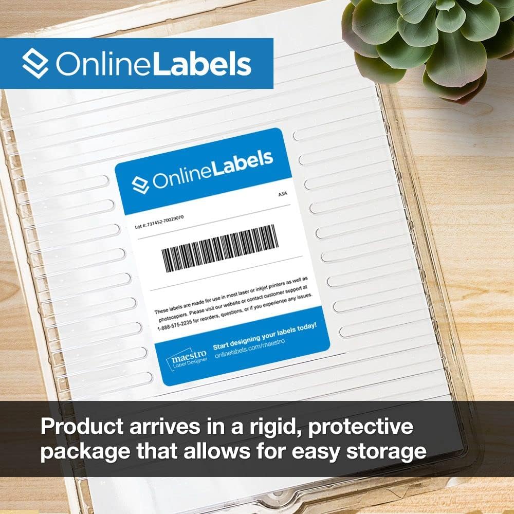 4 x 4 Square Label - Pack of 4,000 Labels, 1,000 Sheets - Inkjet/Laser Printer - Online Labels