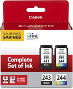 Canon PG-243/ CL-244 Ink Multi Pack, Compatible to TR4520, MX492, MG2520, MG2922, TS302 and TS202 & nk Glossy Photo Paper 8.5" x 11" 100 Sheets (1433C004)