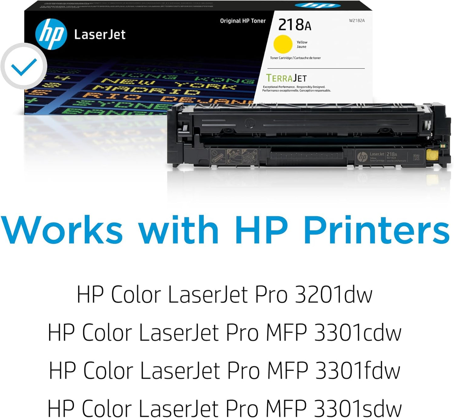 HP 218A Yellow Toner Cartridge | Works with Color Laserjet Pro 3201, MFP 3301 Series | W2182A