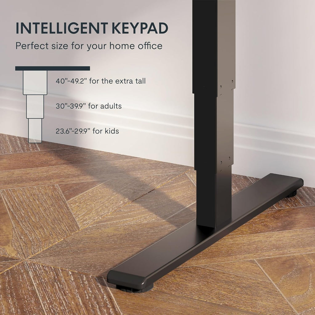 FLEXISPOT E6 Essential 3 Stages Dual Motor Electric Standing Desk 48x24 Inch Whole-Piece Board Height Adjustable Desk Electric Sit Stand Desk(Black Frame + White Desktop, 2 Packages)