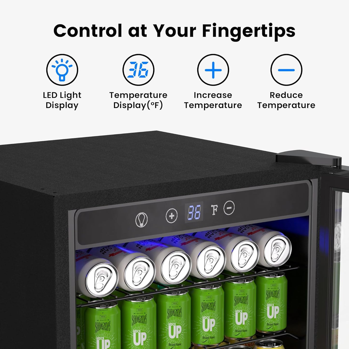 4.5 Cu.Ft Beverage Refrigerator Cooler - 145 Can Mini Fridge Glass Door for Soda Beer Wine, Small Refrigerator for Bedroom Office Home Bar, 4 Adjustable Shelves, Silver