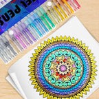 Metallic Gel Pens for Coloring Book,72 Color Gel Pens Set including 24 Color Gel Pen with 48 Refills,40% More Ink Colored Gel Pens for Drawing, Doodling, Scrapbook, Journaling