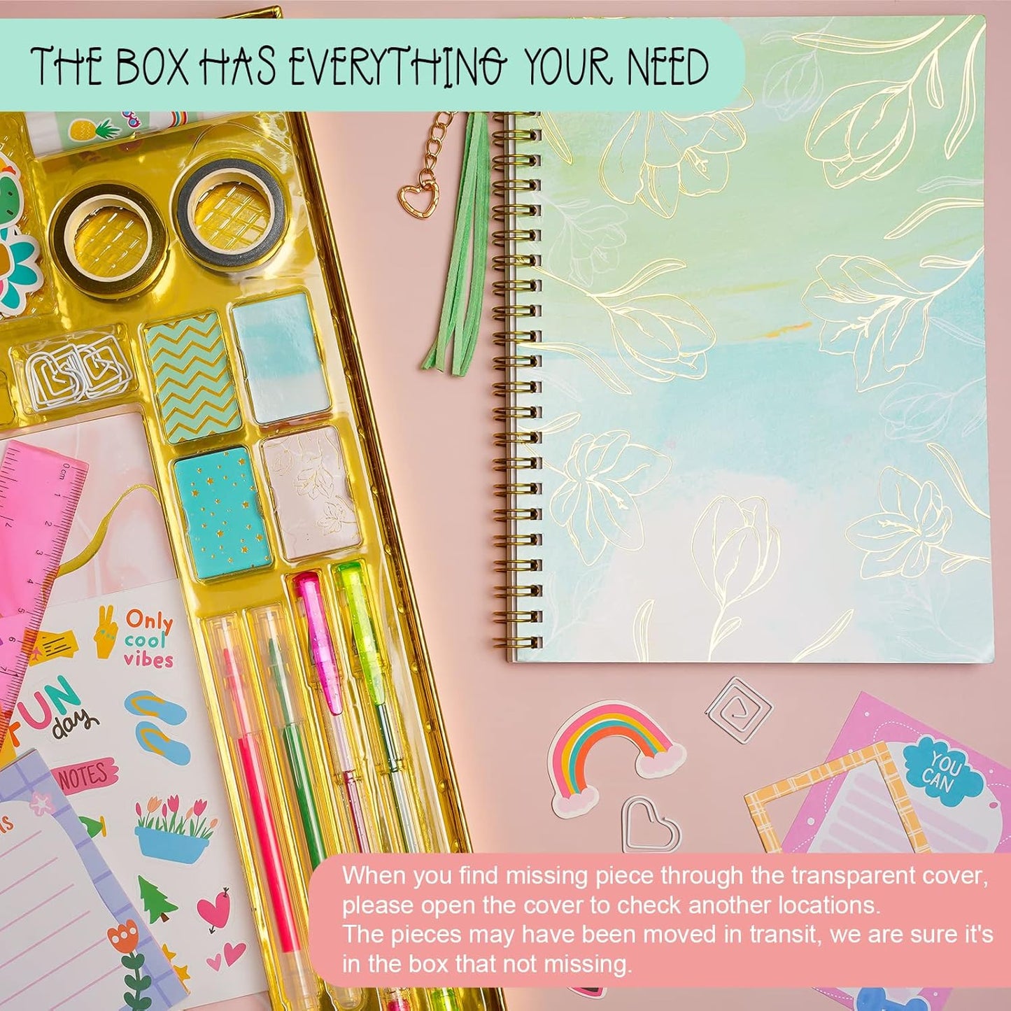 Gifts for Girls Age of 8 9 10 11 12 13 Years Old and Up, DIY Journal Set, Personalized Diary Stuff for Tweens Teens, Decorate Your Planner/Organizer, Journaling Arts Craft Kit. Ideal Toy Age 6-8