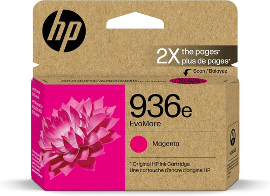 HP 936e EvoMore High Yield Magenta Ink Cartridge | Works OfficeJet 9120 Series, OfficeJet Pro 9100 Series, OfficeJet Pro Wide Format 9700 Series | Carbon Neutral | 4S6V4LN
