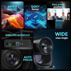 Wireless Conference Room Webcam, Church Live Streaming 20X USB 1080P 60fps PTZ Camera for Worship Services Online Conference, Works with Zoom, Skype OBS Easy to Set Up