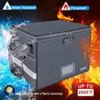 ENGPOW File Box with Lock, Fireproof Document Box with Pockets, Collapsible File Organizer Filing Storage Cabinet with Handle, Portable Home Office Safe for Hanging Letter/Legal Folders,Gray,2 Pack