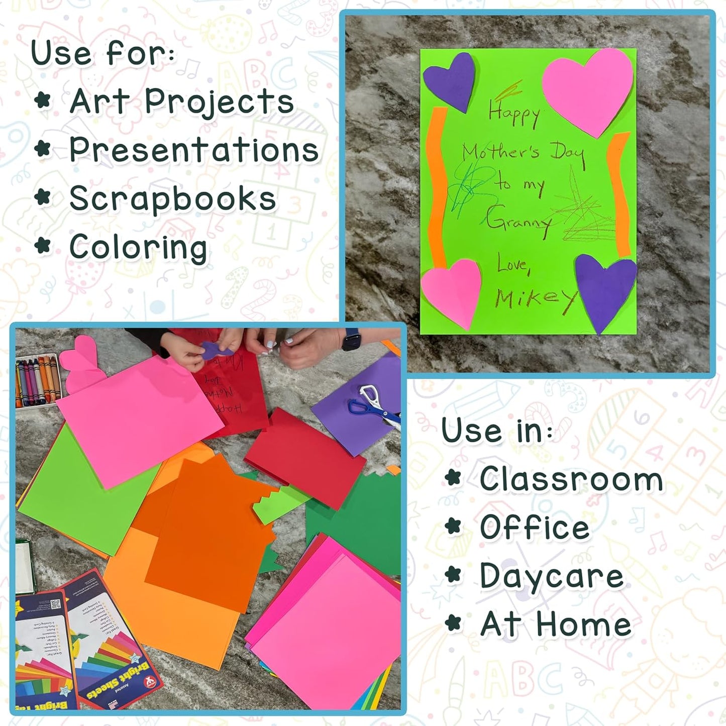 Hygloss Dark Blue Bright Colored Cardstock - 8.5x11-Inch, 90 Sheets, 65 lb/ 176 gsm, Fade-Resistant, Acid-Free Color Card Stock Paper