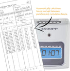 Nile Products - 4500PP Electronic Calculating Time Clock, Employees in/Out Time Tracker, Small Business Punch Pack Bundle Includes: 25 Time Cards,1 Ink Ribbon and 2 Security Keys